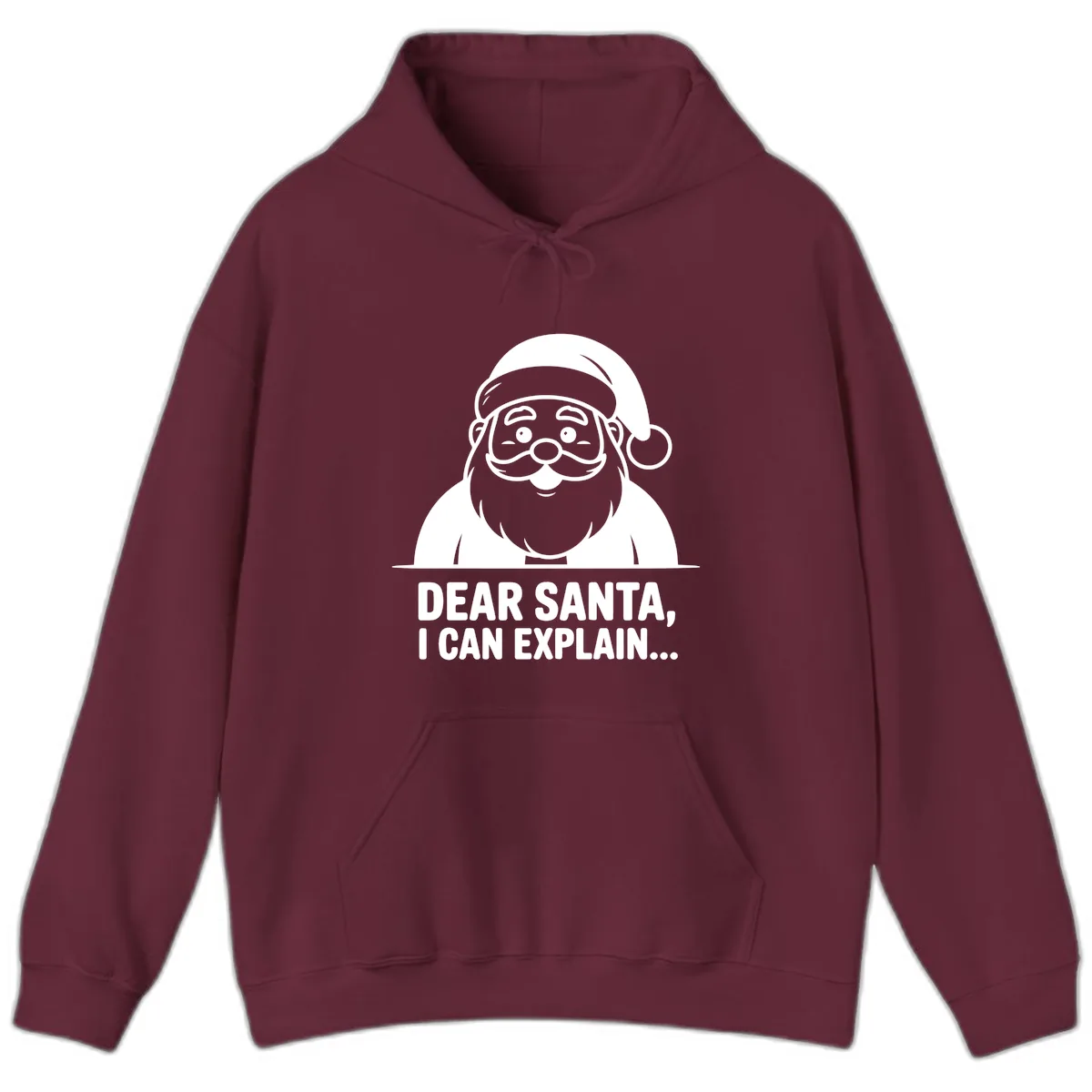 Dear Santa I Can Explain Hoodie in Maroon