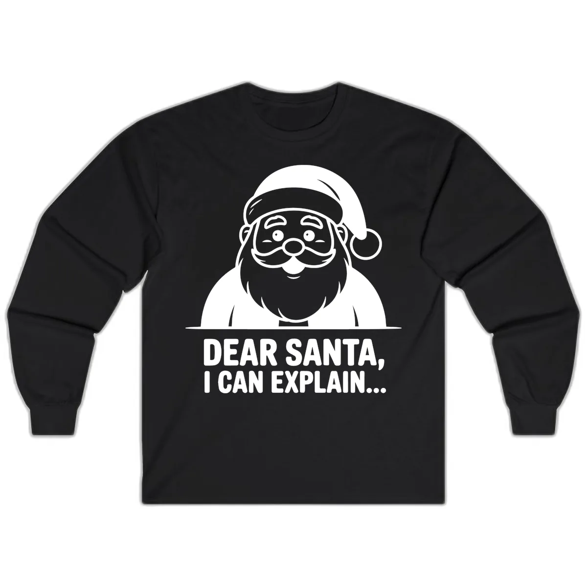 Dear Santa I Can Explain Long Sleeve in Black