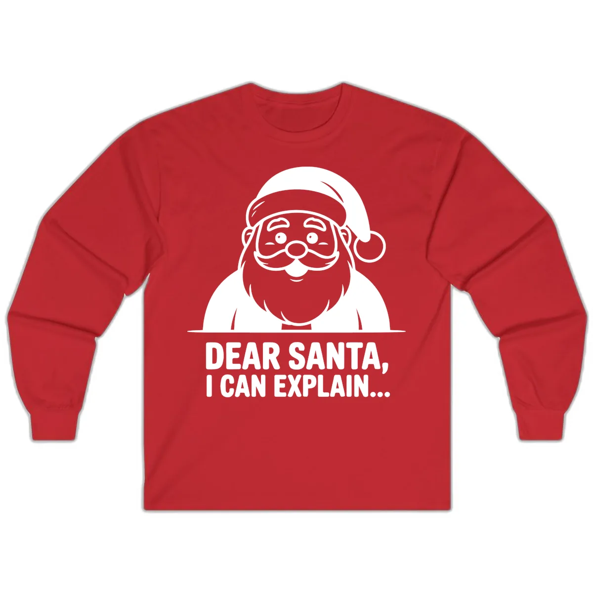 Dear Santa I Can Explain Long Sleeve in Red