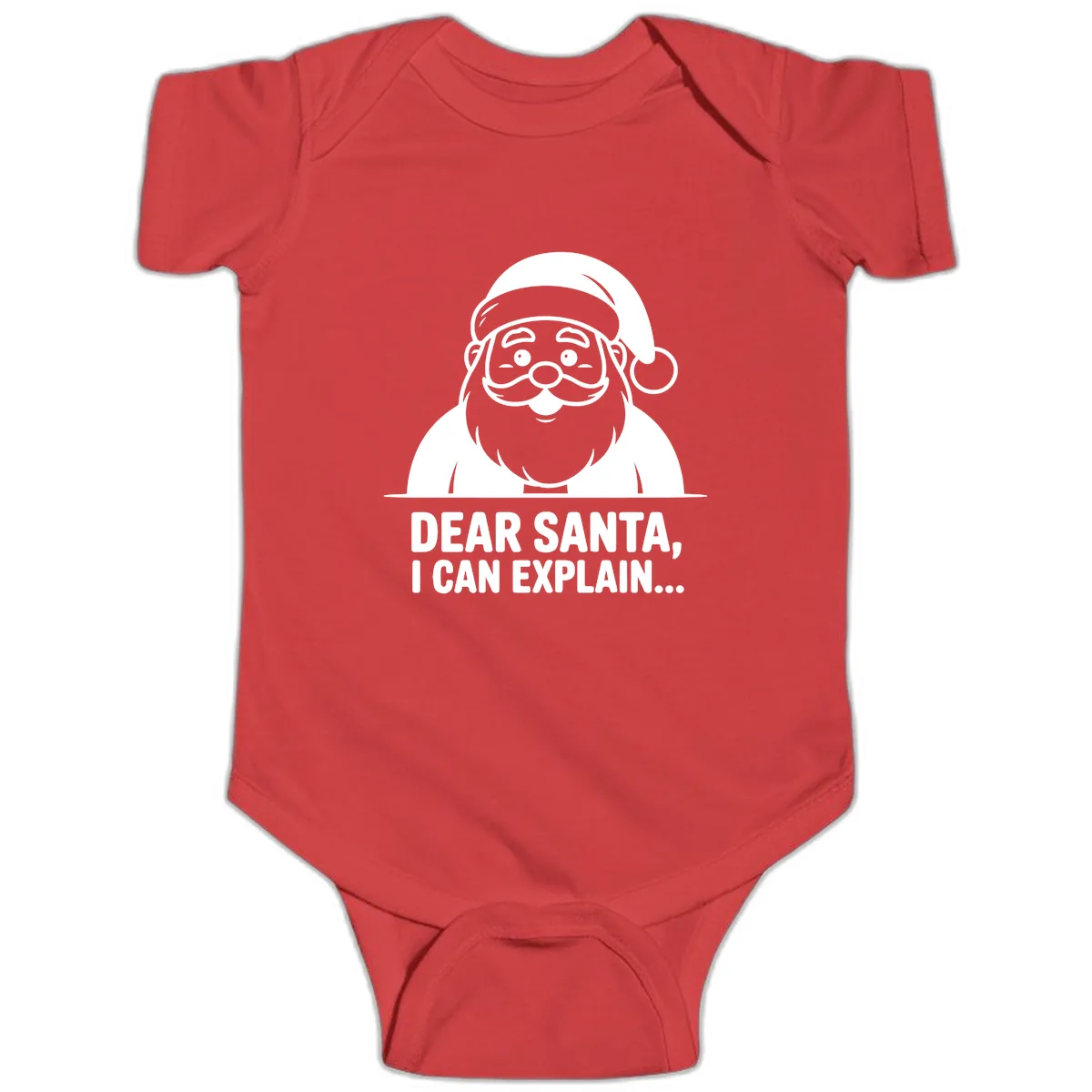 Dear Santa I Can Explain Baby Onesie in Red