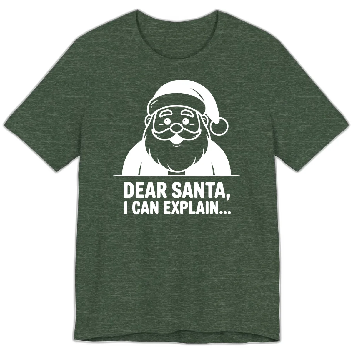 Dear Santa I Can Explain Premium T-Shirt in Heather Forest
