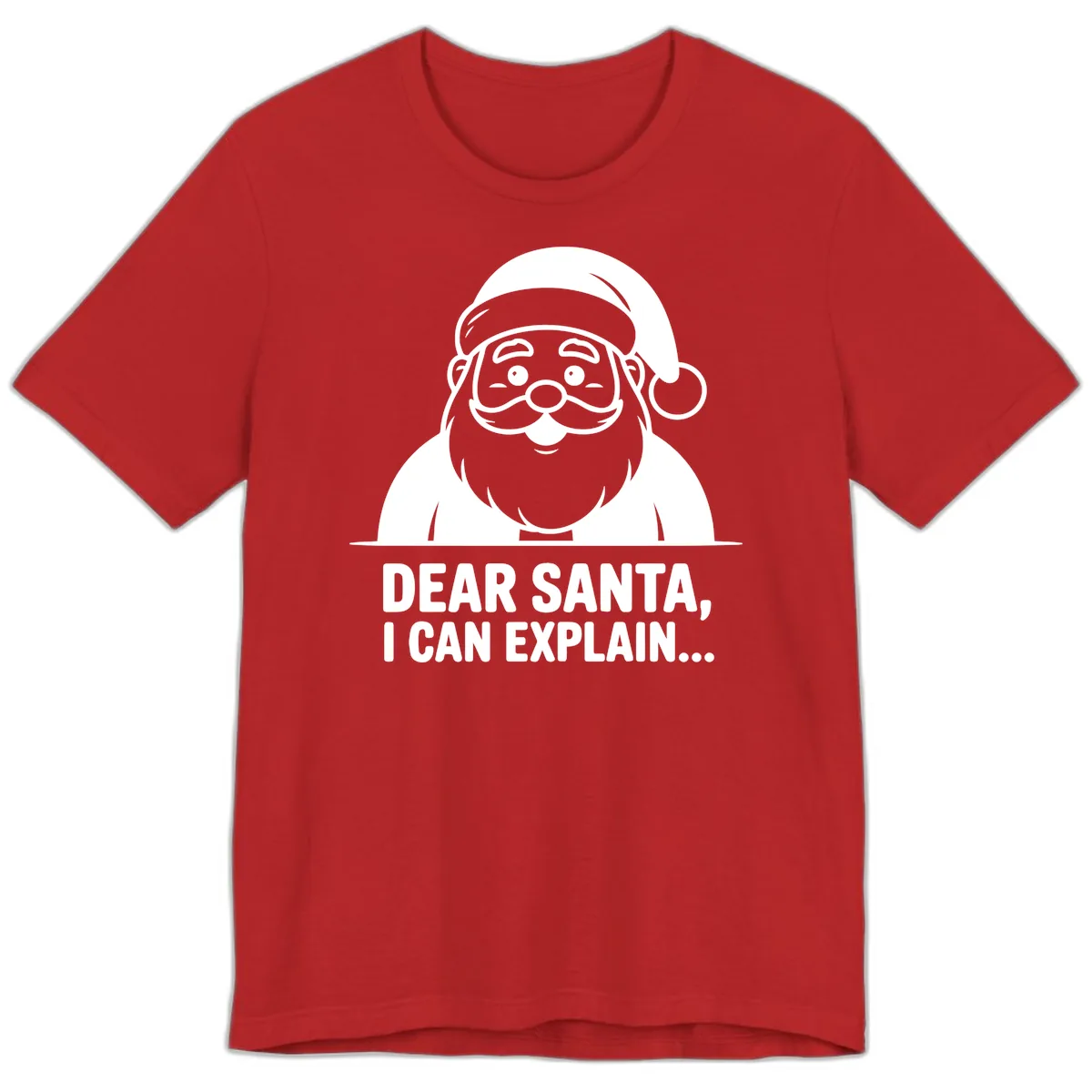 Dear Santa I Can Explain Premium T-Shirt in Red