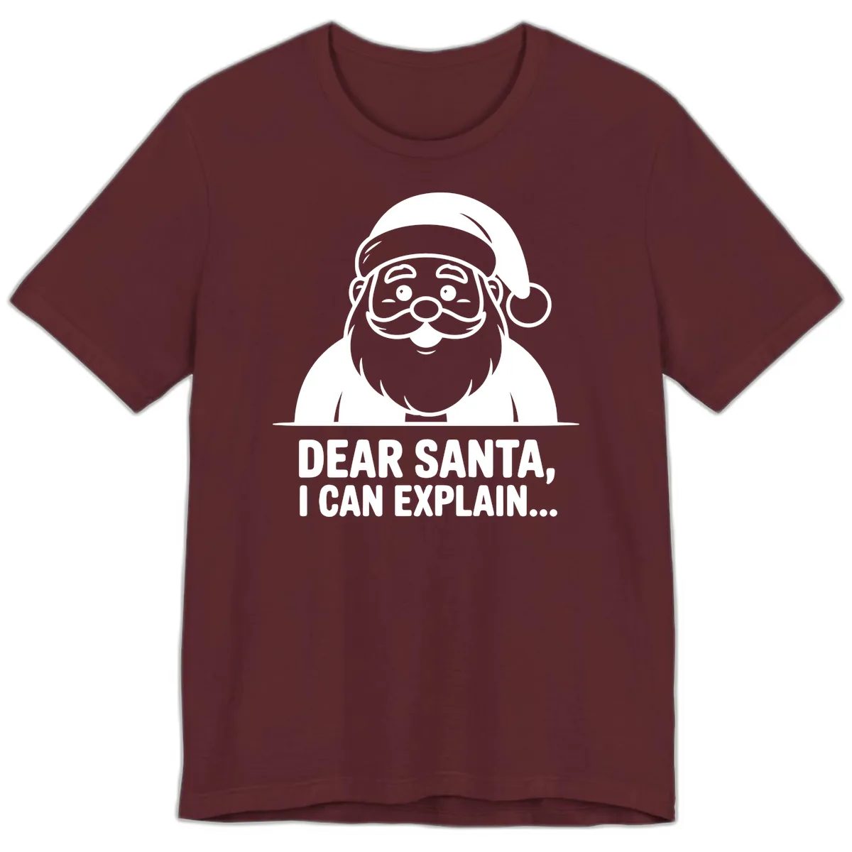 Dear Santa I Can Explain Premium T-Shirt in Maroon