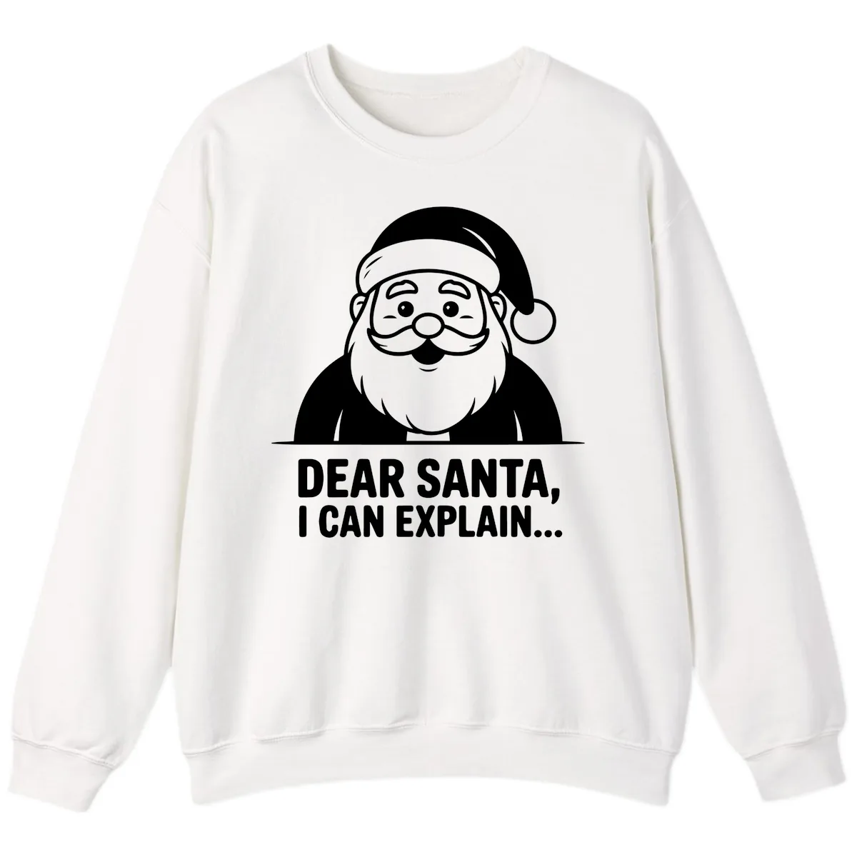 Dear Santa I Can Explain Sweatshirt in White