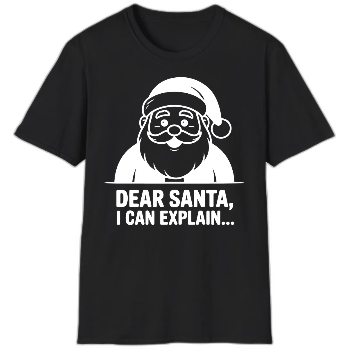 Dear Santa I Can Explain T-Shirt in Black