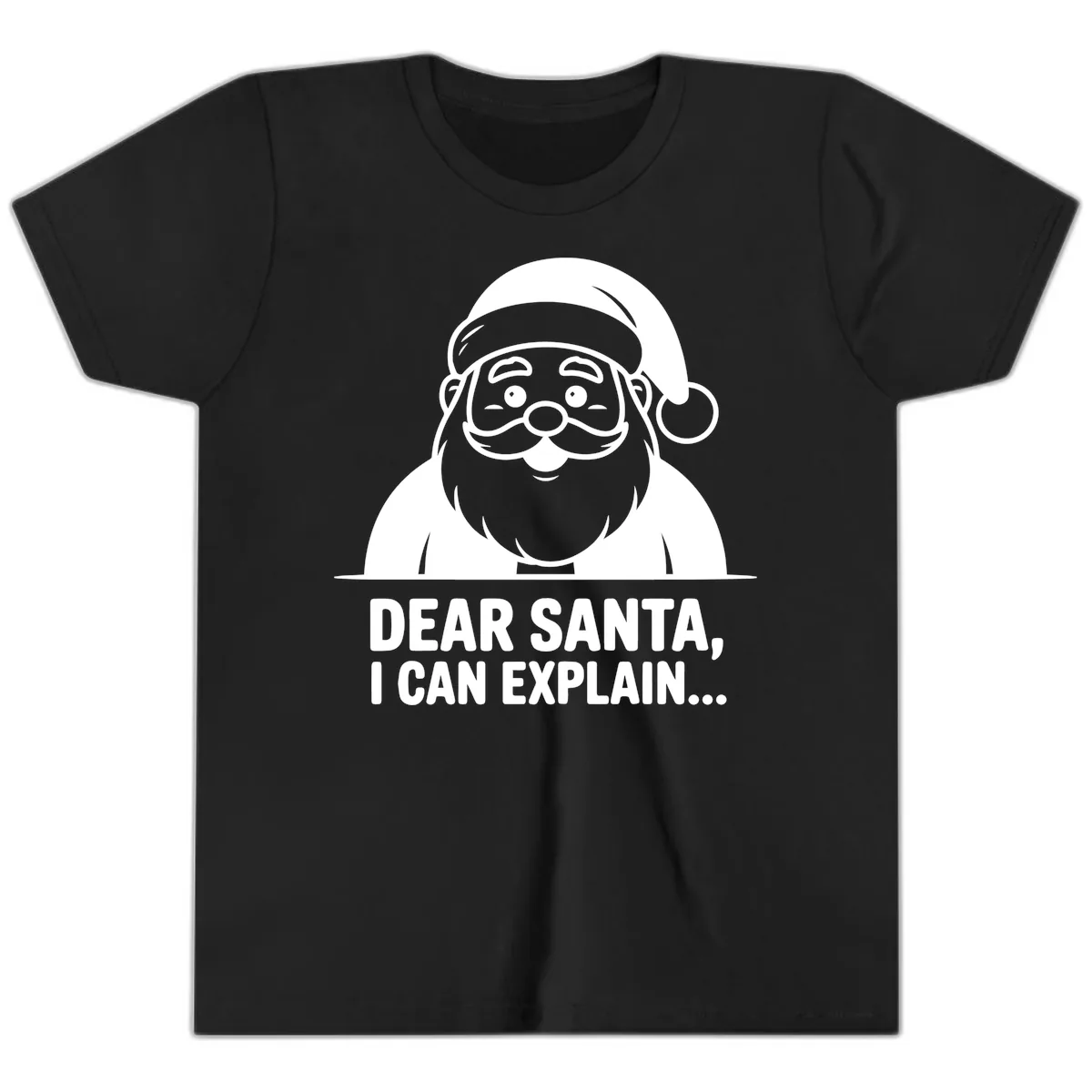 Dear Santa I Can Explain Youth T-Shirt in Black