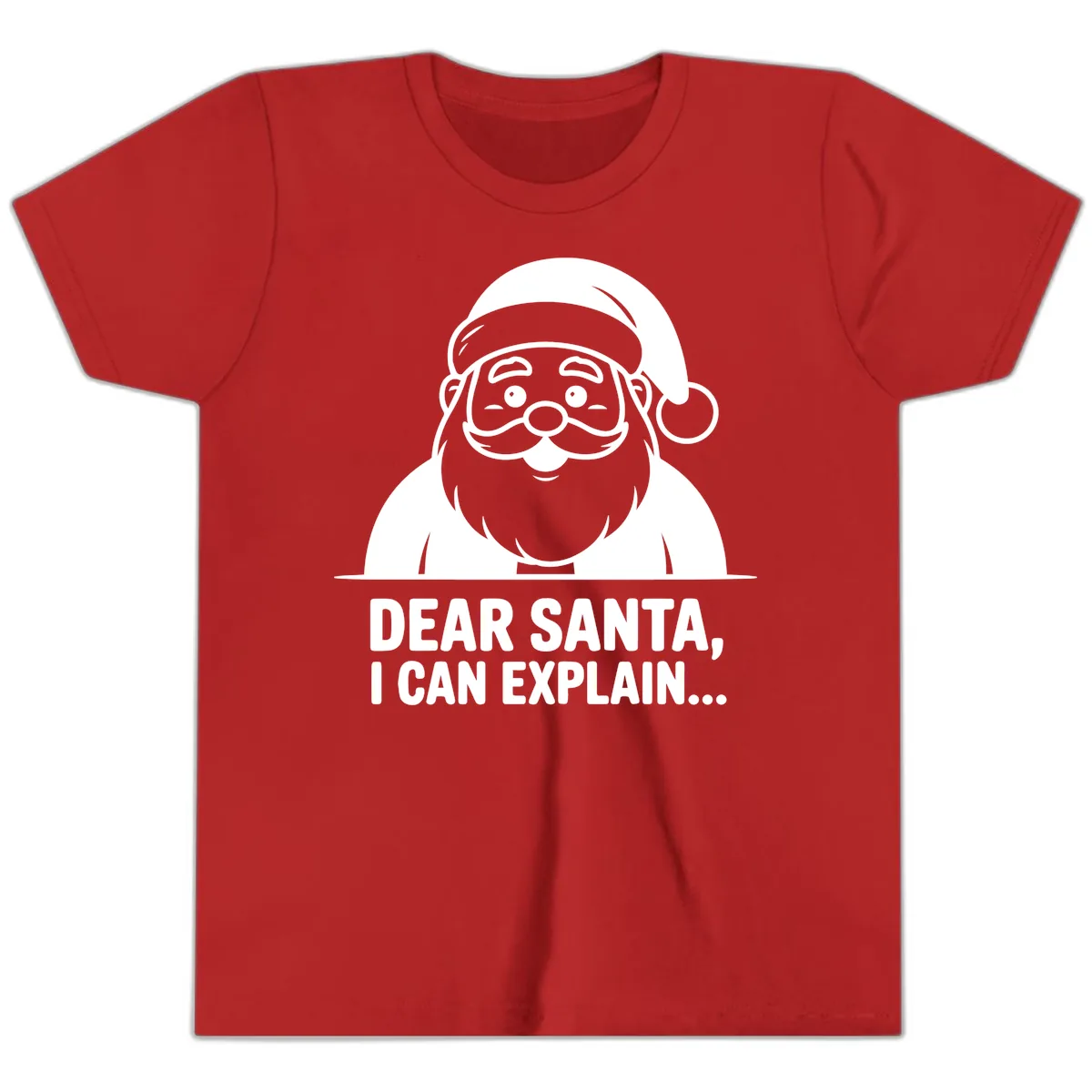 Dear Santa I Can Explain Youth T-Shirt in Red