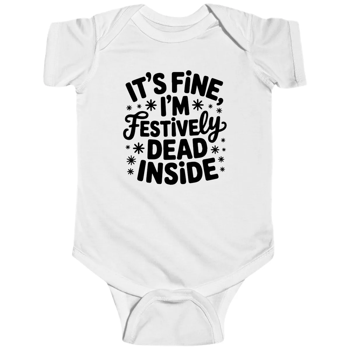 It's Fine I'm Festively Dead Inside Baby Onesie in White