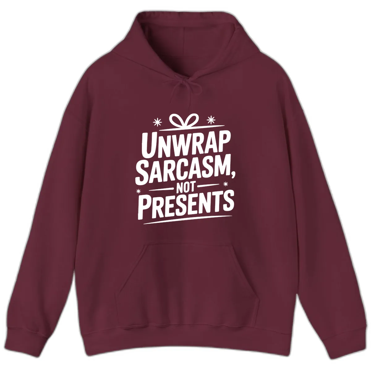 Unwrap Sarcasm Not Presents Hoodie in Maroon