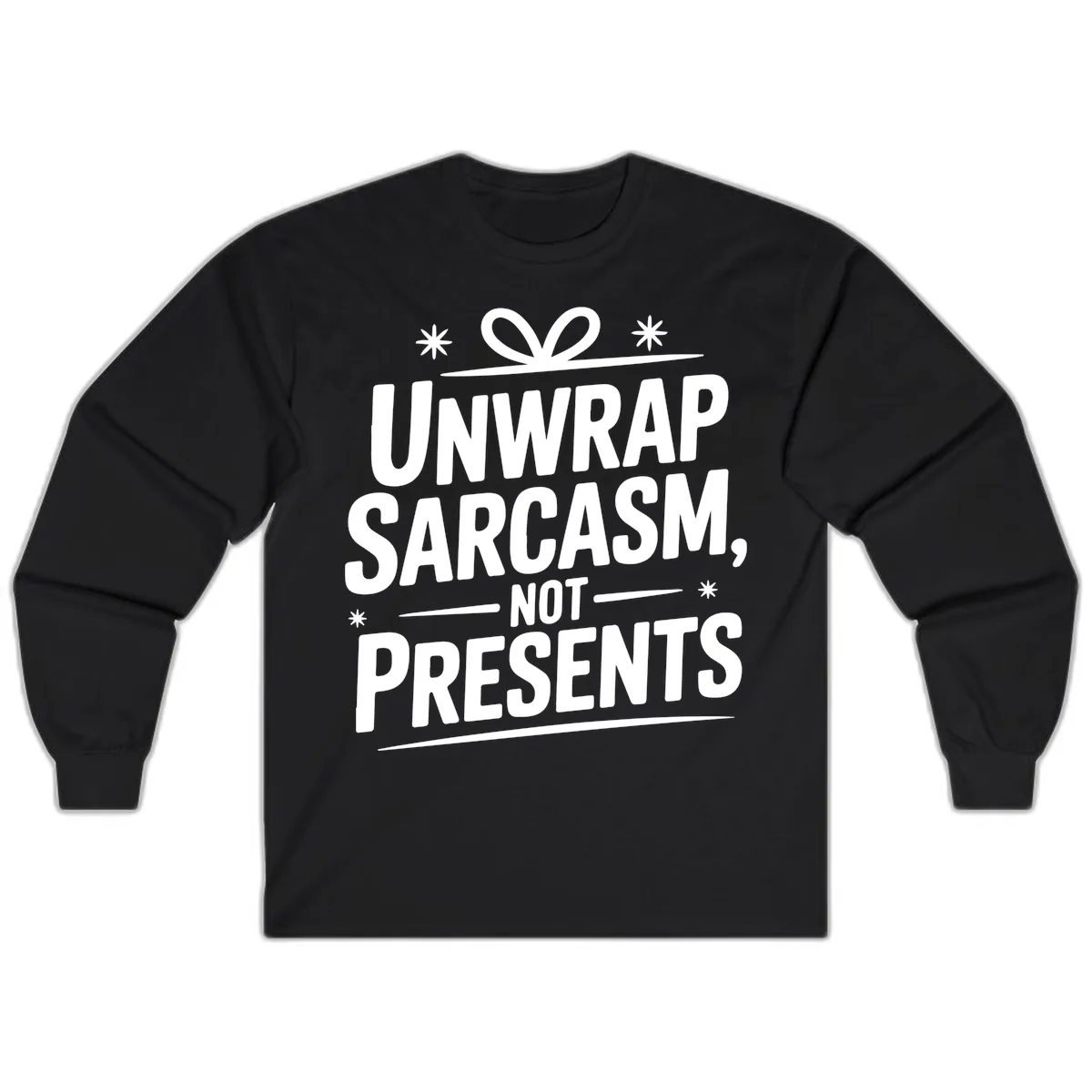 Unwrap Sarcasm Not Presents Long Sleeve in Black