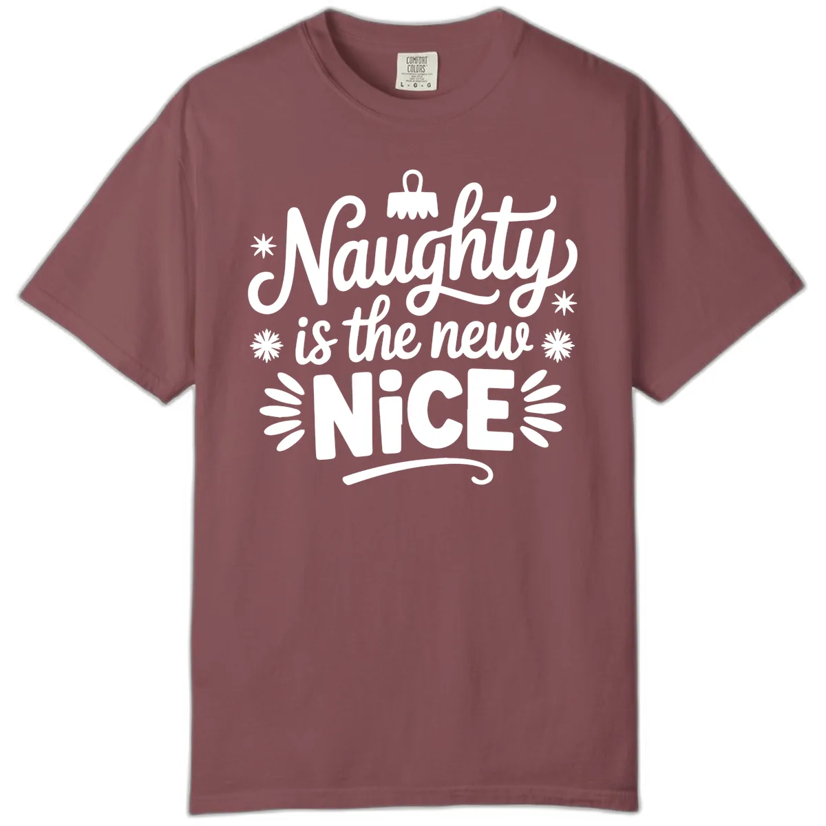 Naughty Is The New Nice Christmas Design Comfort Color in Brick