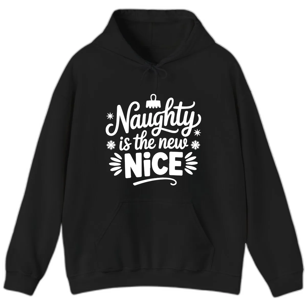 Naughty Is The New Nice Christmas Design Hoodie in Black