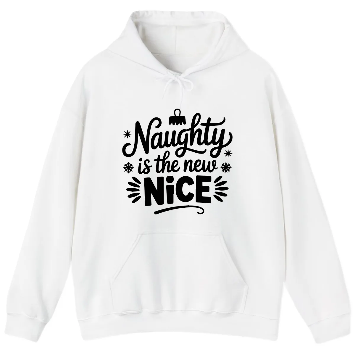 Naughty Is The New Nice Christmas Design Hoodie in White