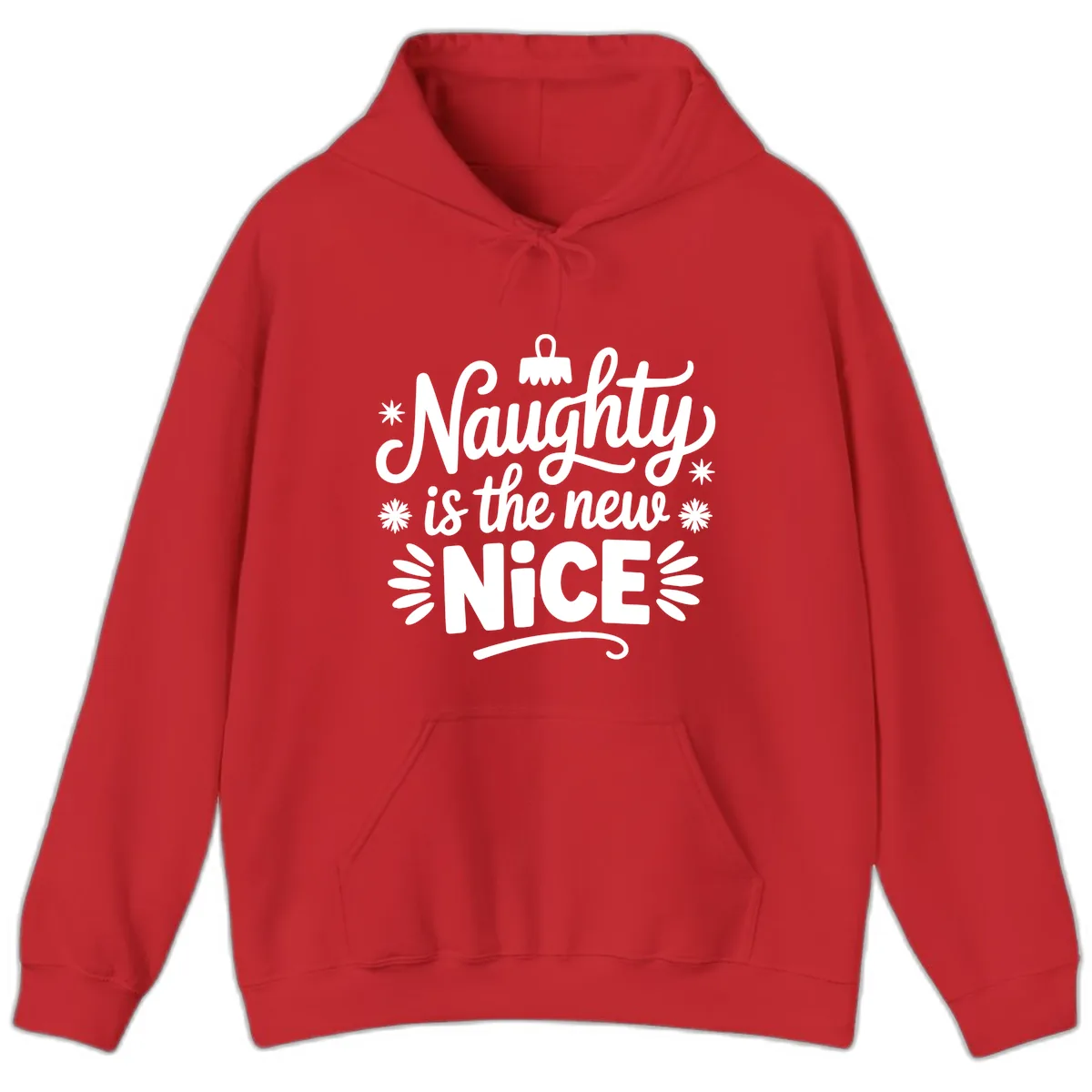 Naughty Is The New Nice Christmas Design Hoodie in Red