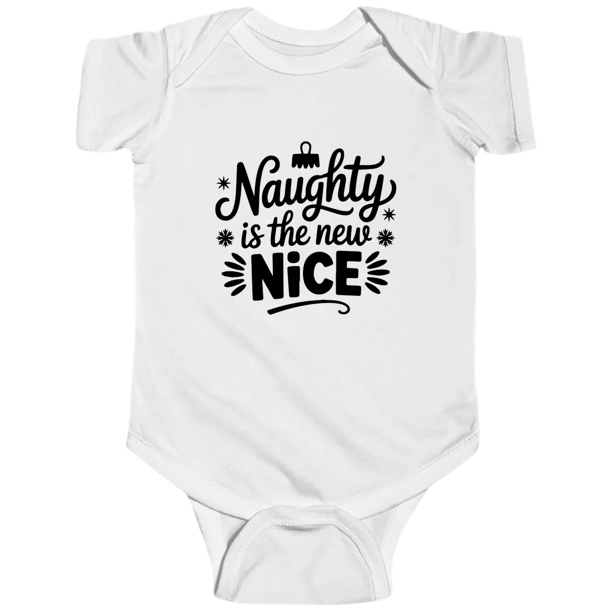 Naughty Is The New Nice Christmas Design Baby Onesie in White