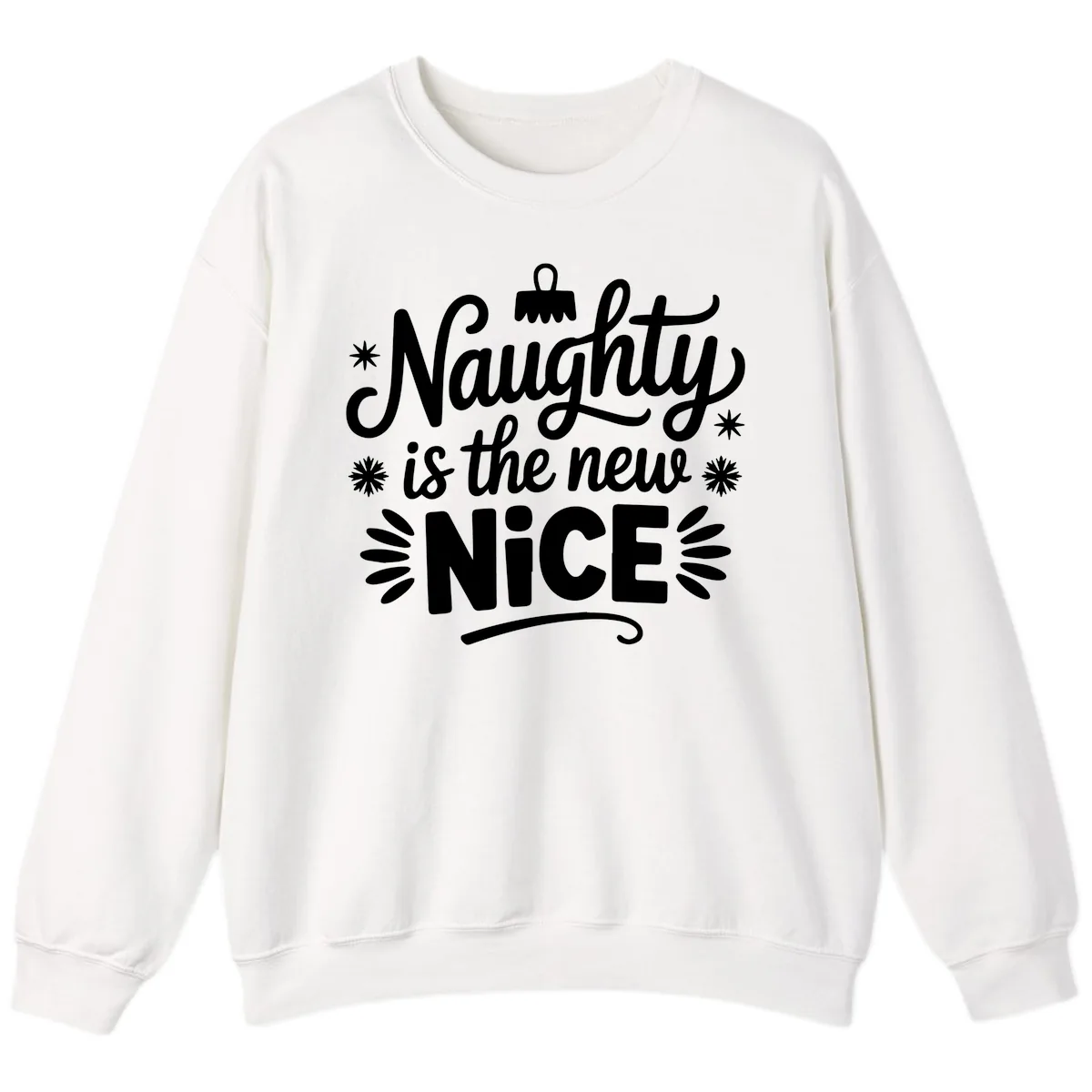 Naughty Is The New Nice Christmas Design Sweatshirt in White