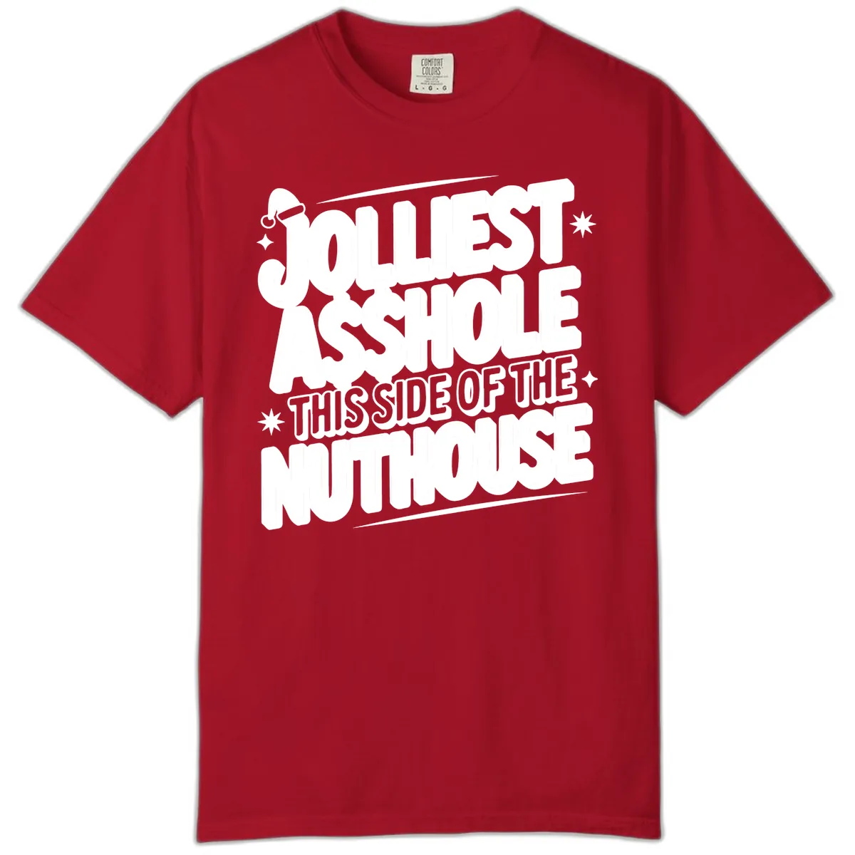 Nuthouse Christmas Asshole Comfort Color in Red