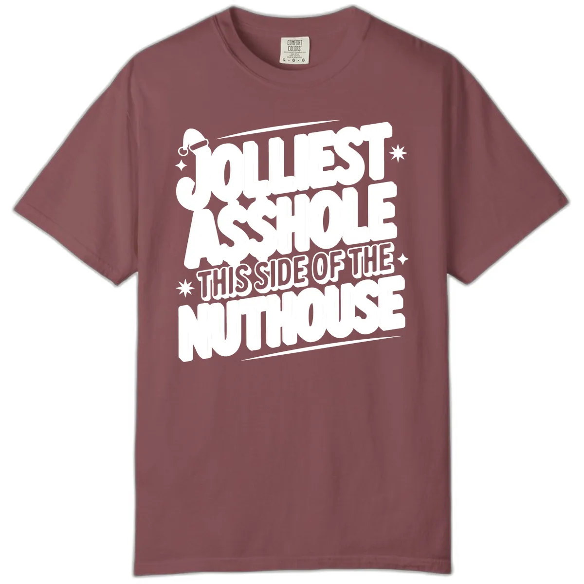 Nuthouse Christmas Asshole Comfort Color in Brick