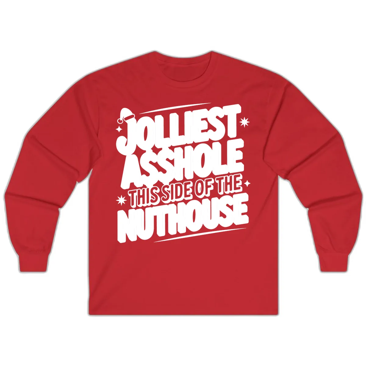 Nuthouse Christmas Asshole Long Sleeve in Red