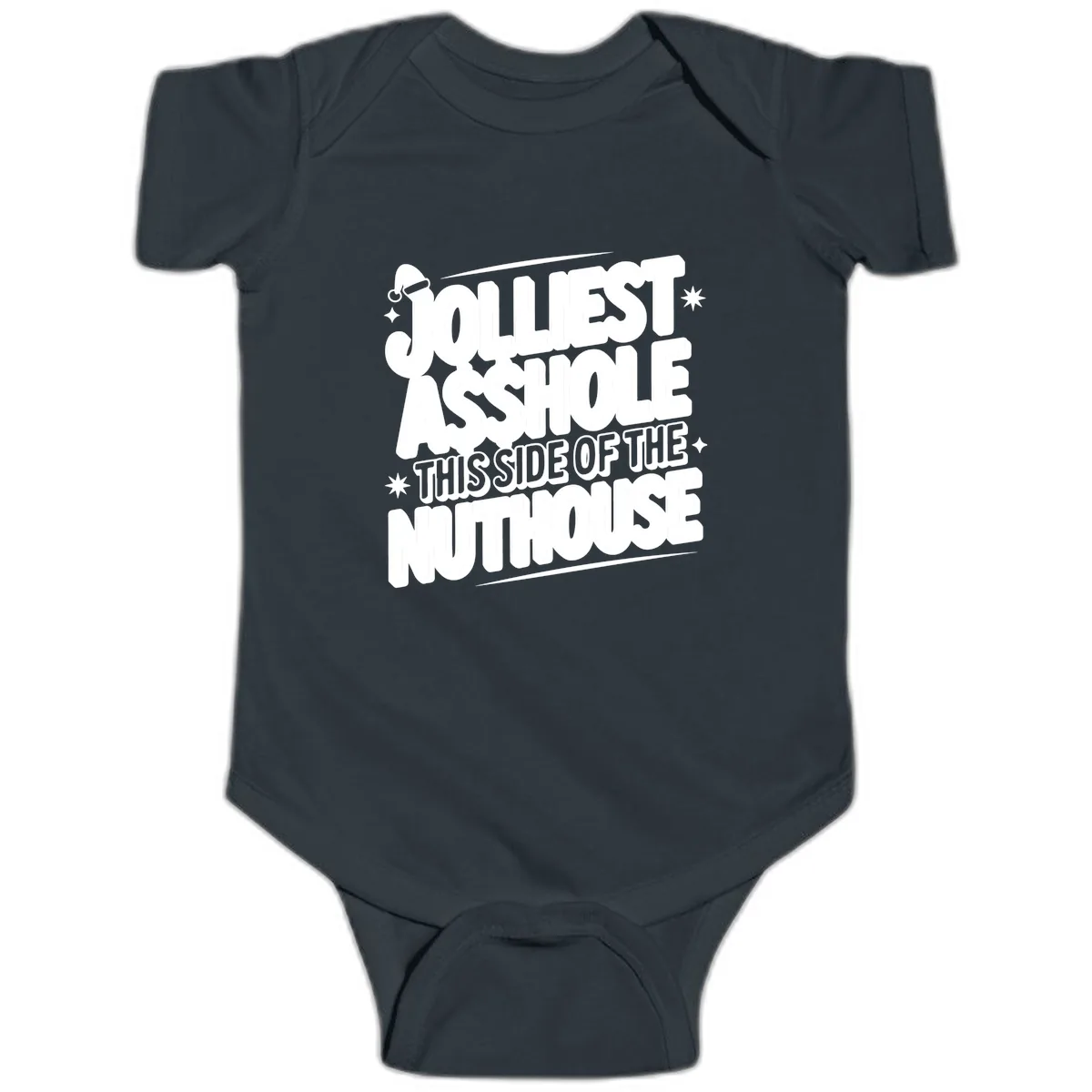Nuthouse Christmas Asshole Baby Onesie in Black