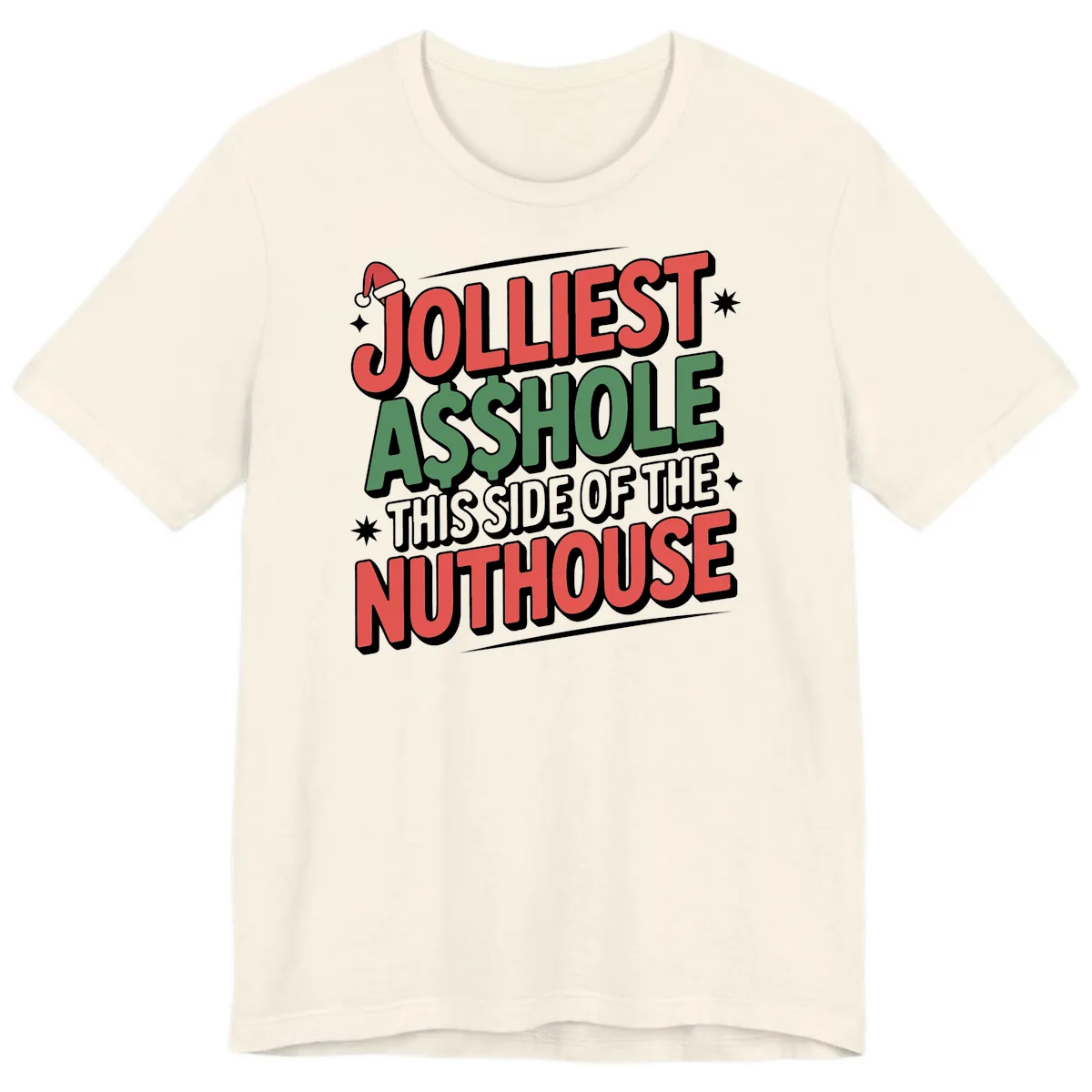Nuthouse Christmas Asshole Premium T-Shirt in Natural