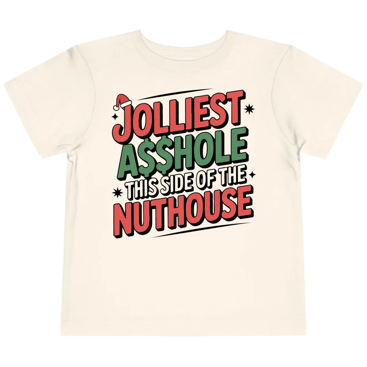 Nuthouse Christmas Asshole Toddler T-Shirt in Natural