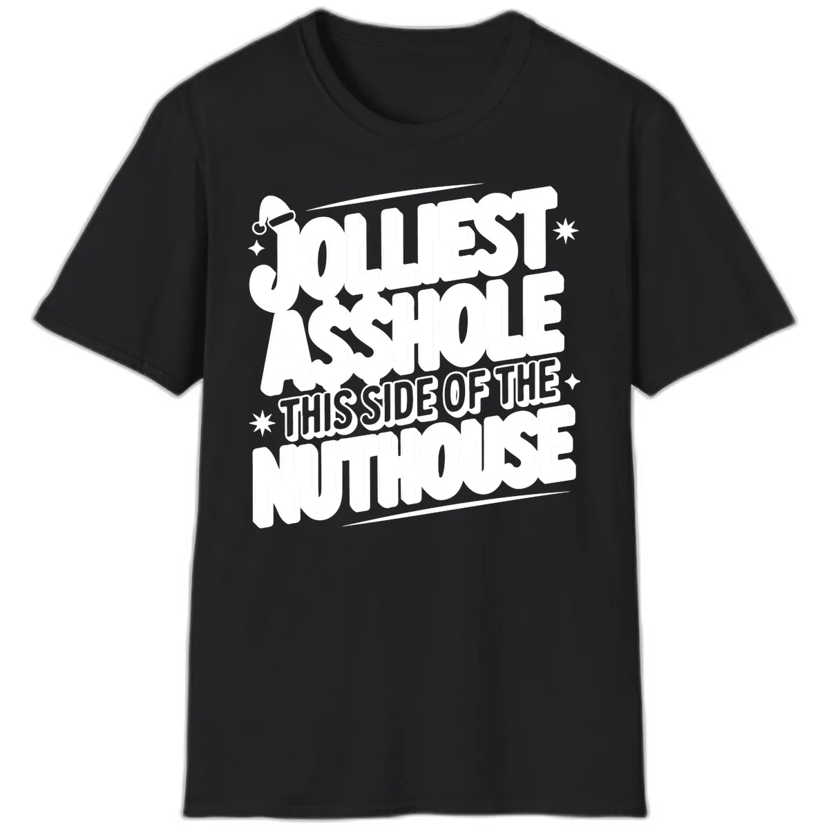 Nuthouse Christmas Asshole T-Shirt in Black