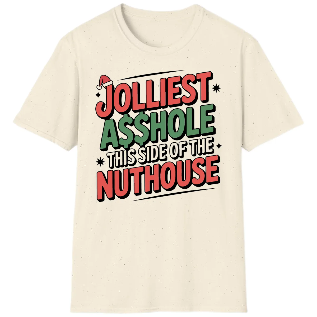 Nuthouse Christmas Asshole T-Shirt in Natural