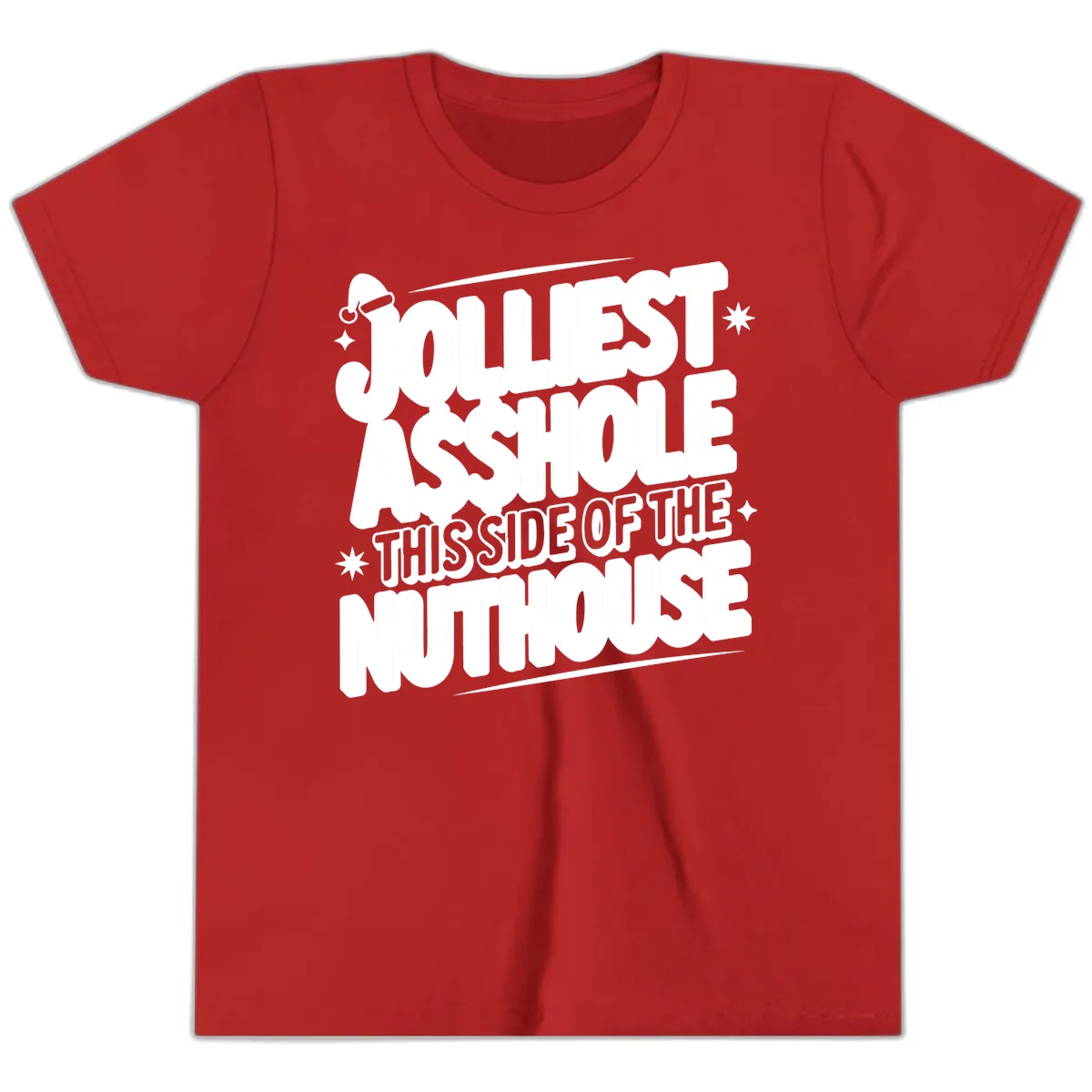 Nuthouse Christmas Asshole Youth T-Shirt in Red