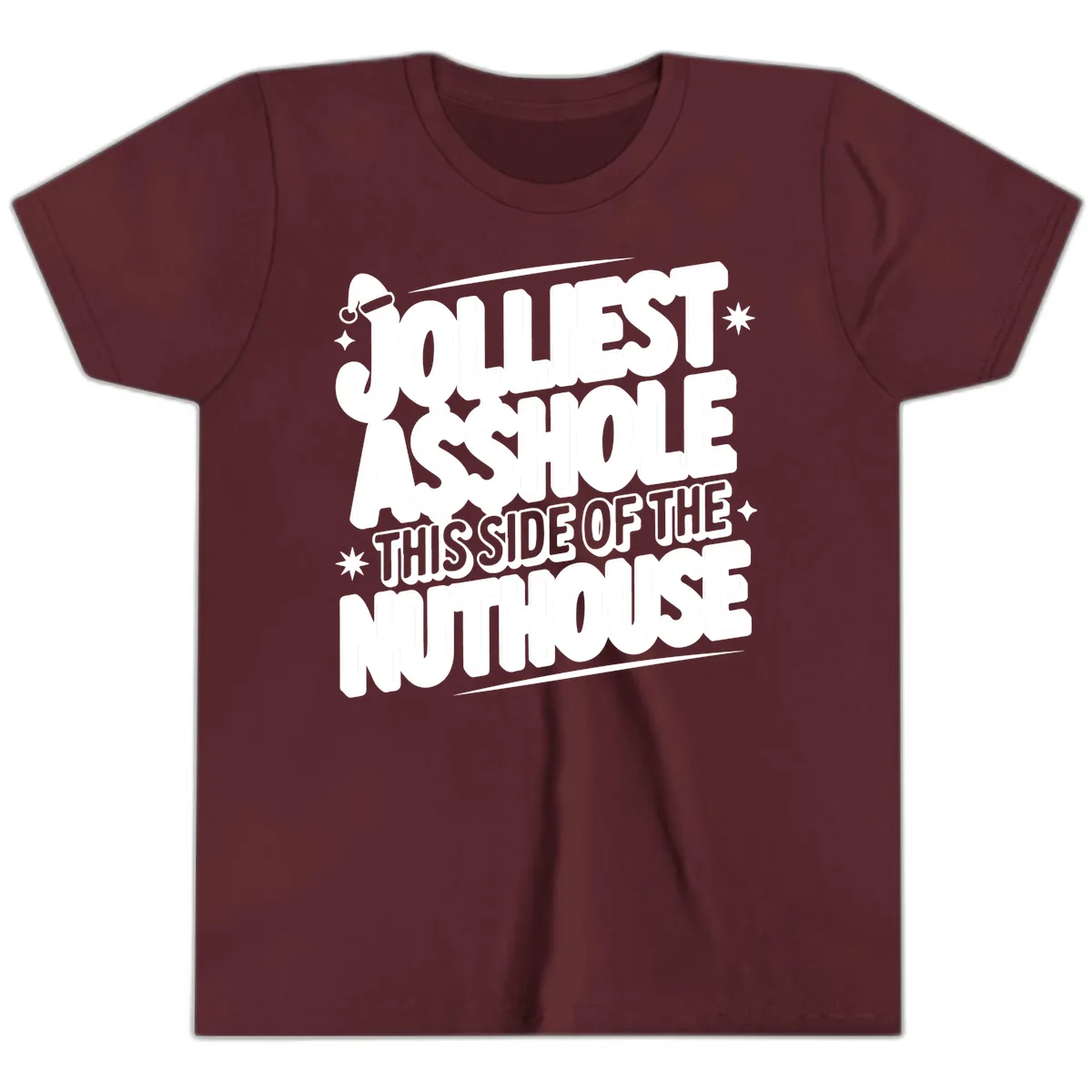Nuthouse Christmas Asshole Youth T-Shirt in Maroon