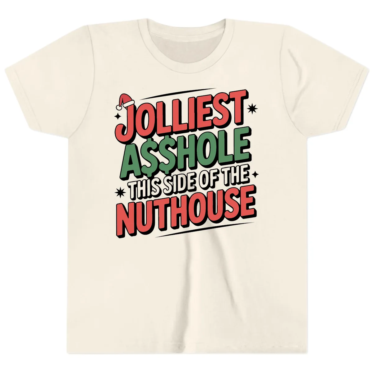 Nuthouse Christmas Asshole Youth T-Shirt in Natural