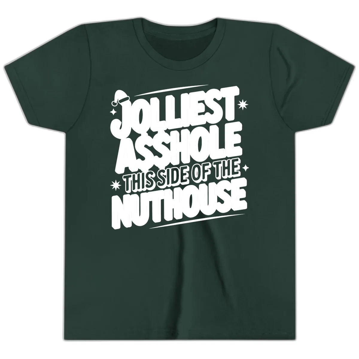 Nuthouse Christmas Asshole Youth T-Shirt in Forest