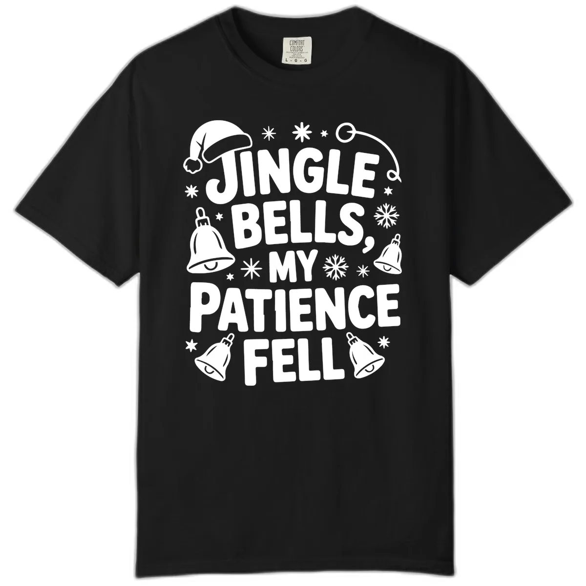 Jingle Bells My Patience Fell Comfort Color in Black