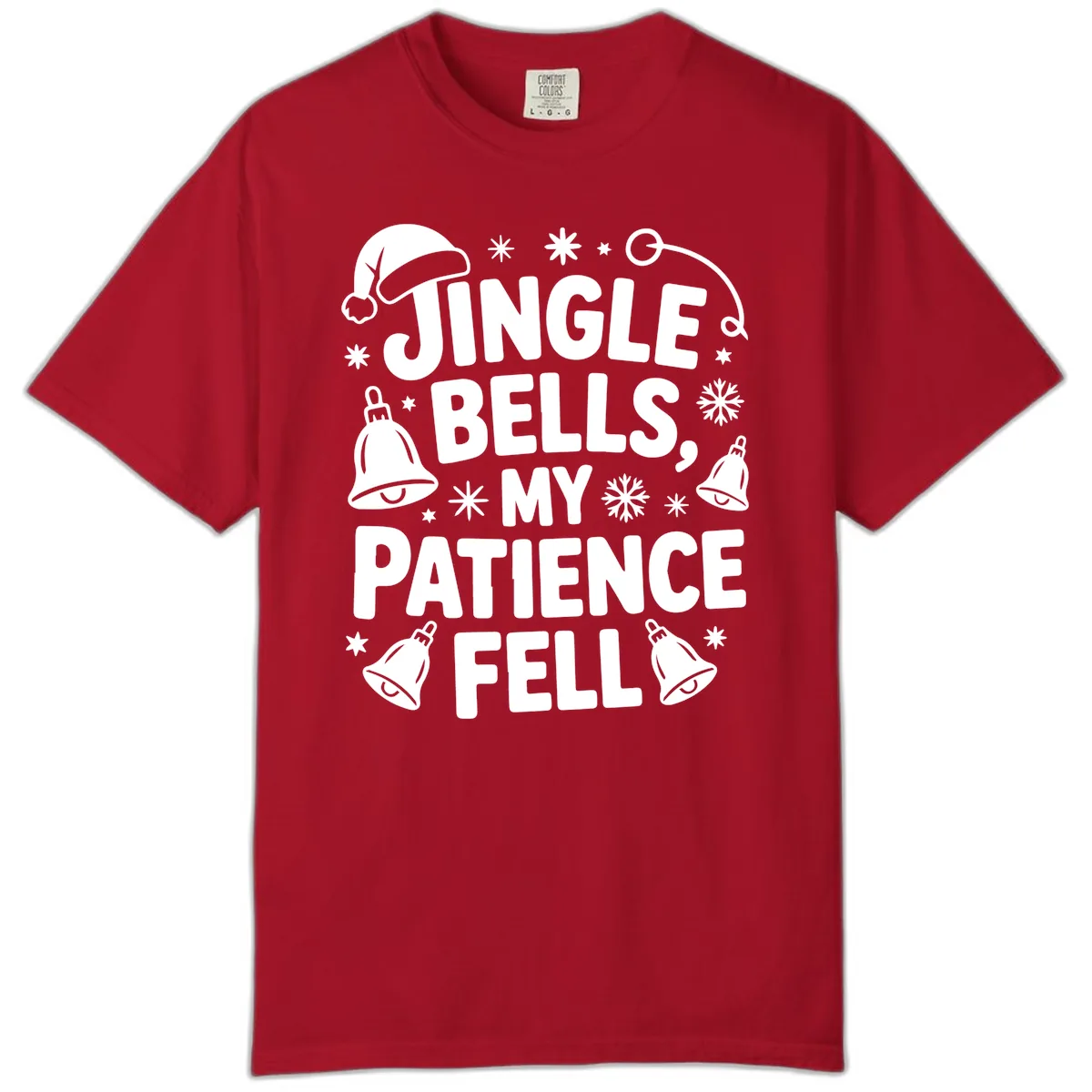 Jingle Bells My Patience Fell Comfort Color in Red