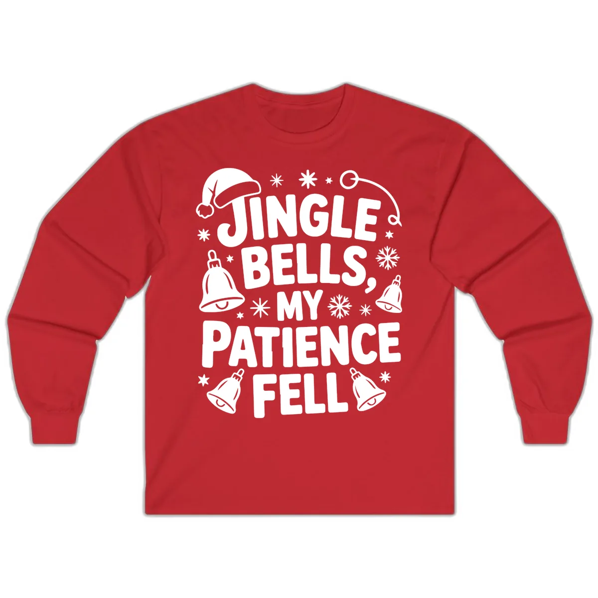 Jingle Bells My Patience Fell Long Sleeve in Red