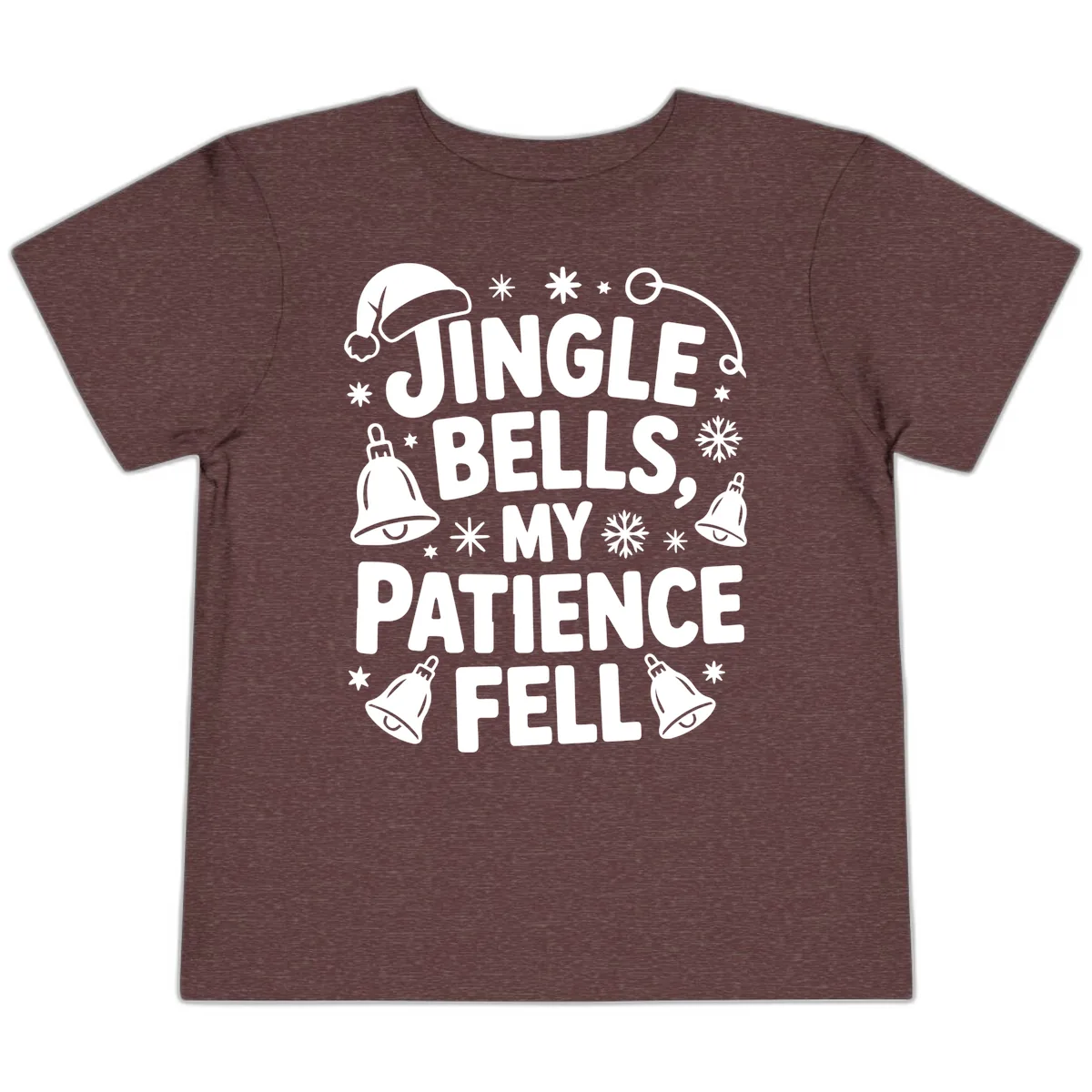 Jingle Bells My Patience Fell Toddler T-Shirt in Heather Maroon