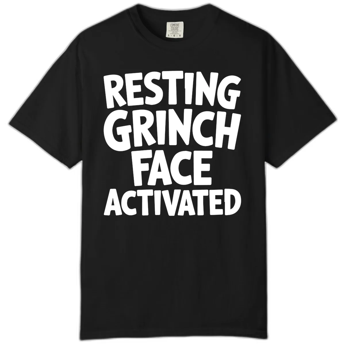 Resting Grinch Face Activated Typography Comfort Color in Black