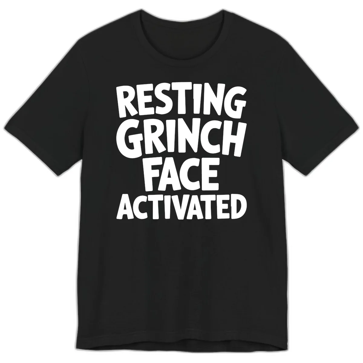 Resting Grinch Face Activated Typography Premium T-Shirt in Black