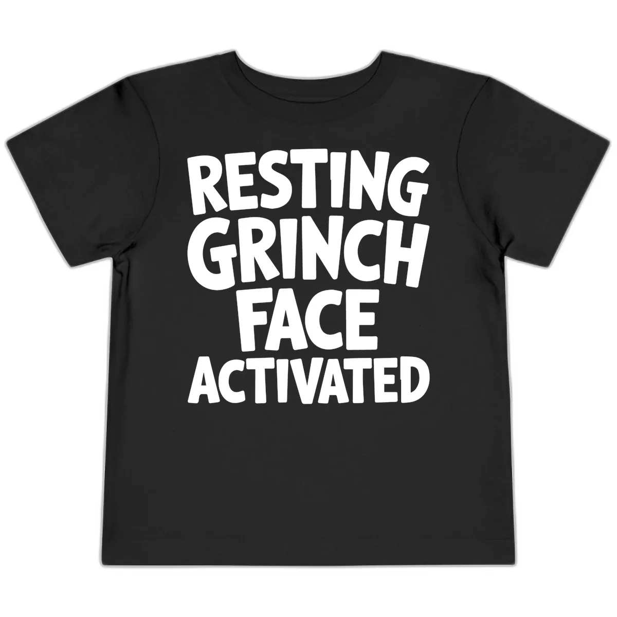 Resting Grinch Face Activated Typography Toddler T-Shirt in Black