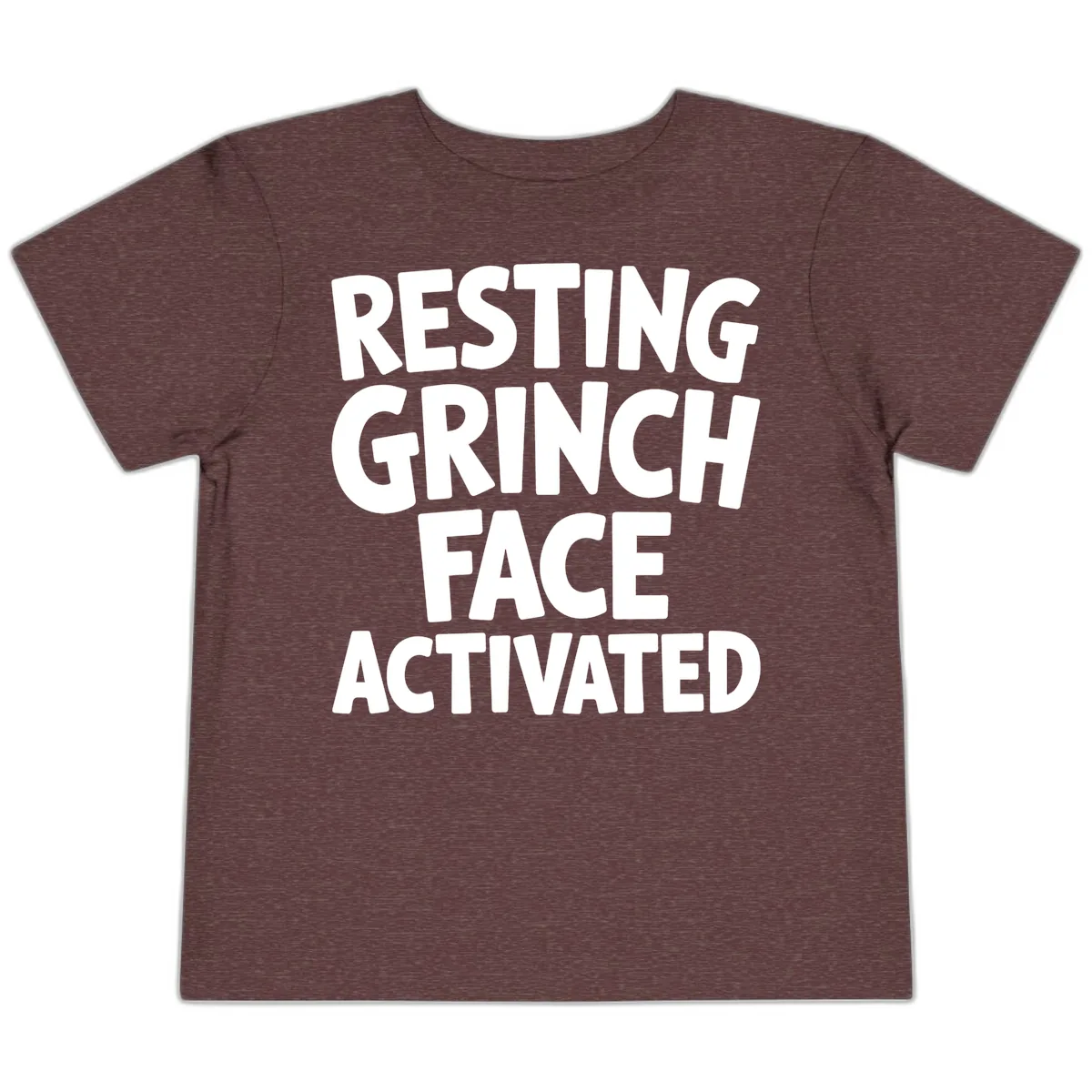 Resting Grinch Face Activated Typography Toddler T-Shirt in Heather Maroon