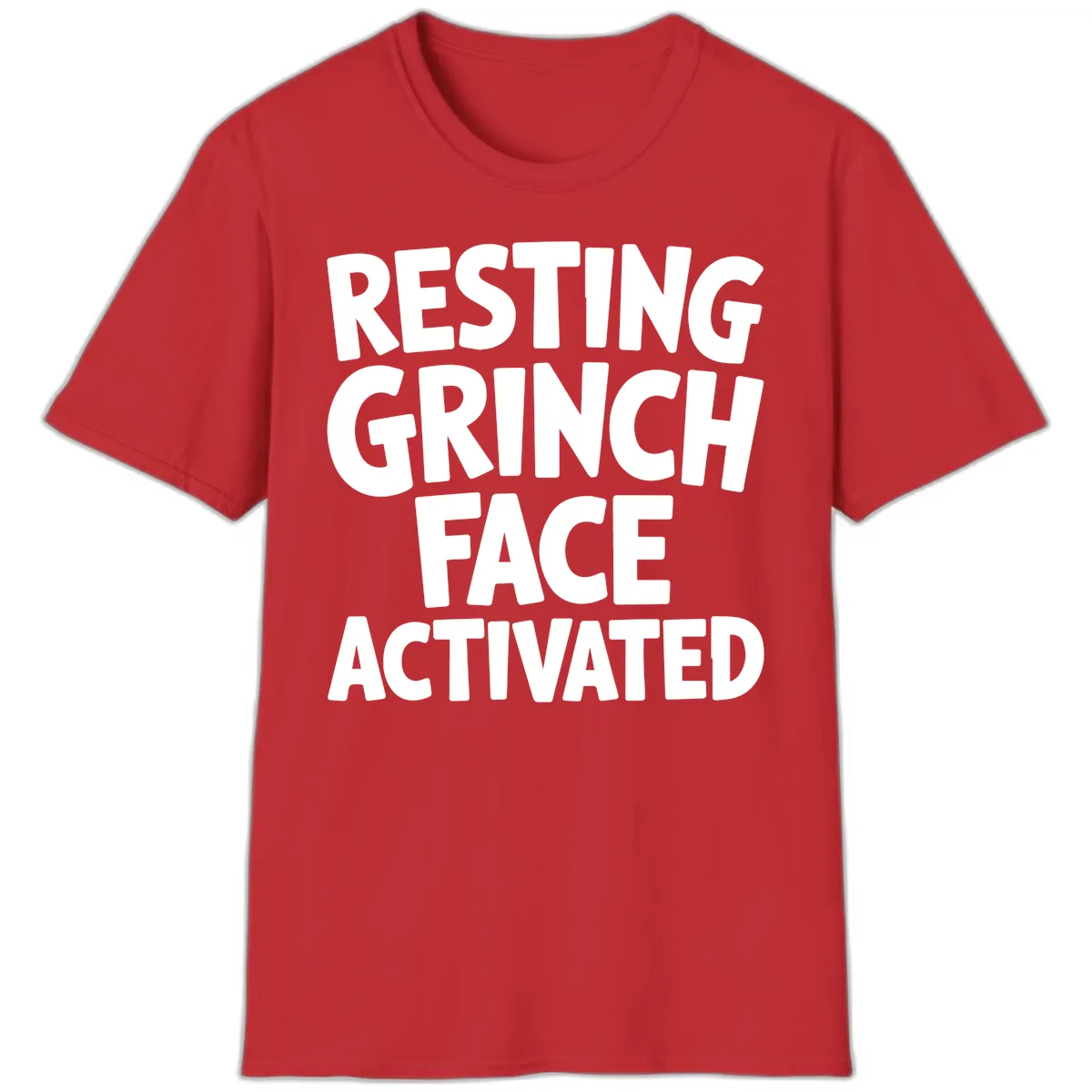 Resting Grinch Face Activated Typography T-Shirt in Red