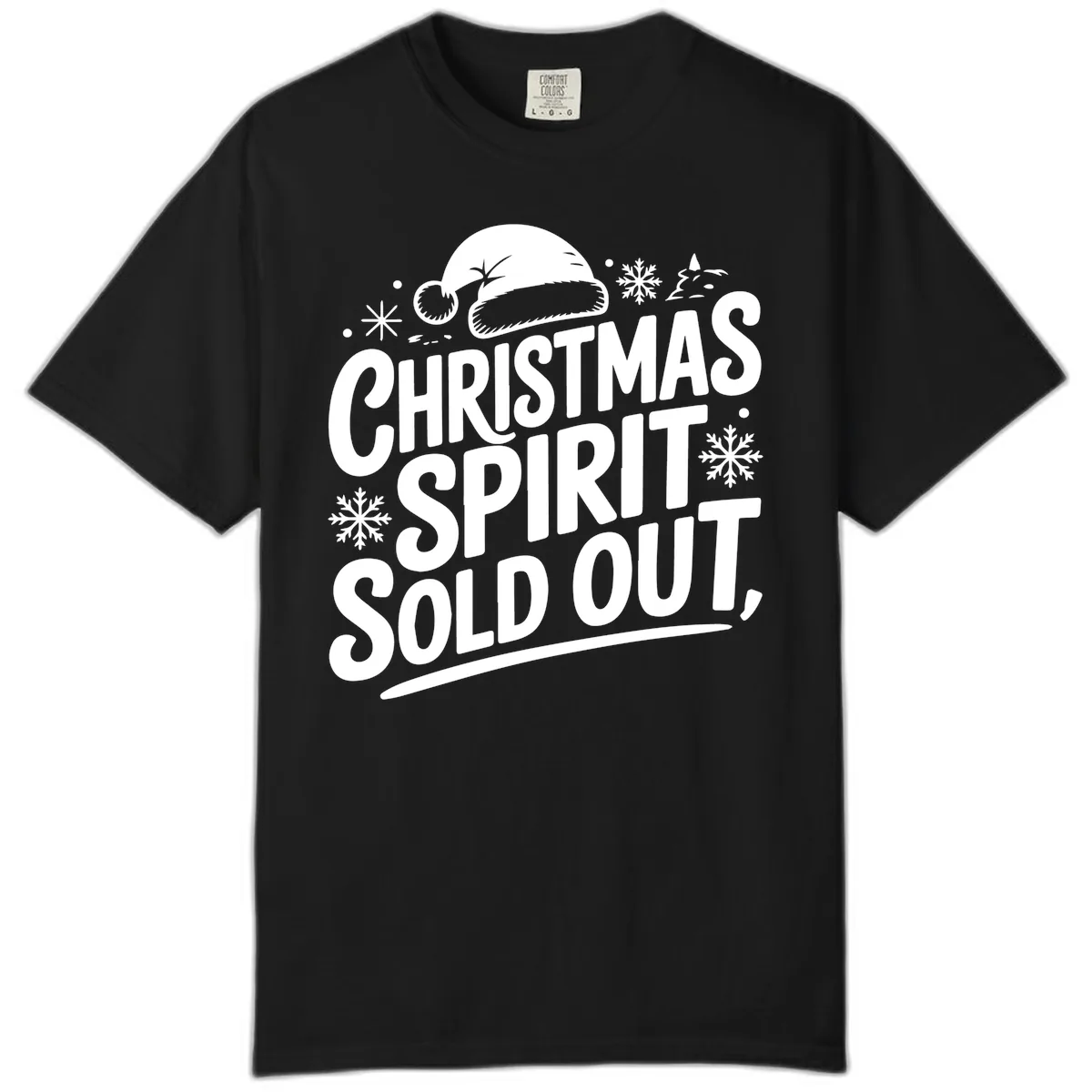 Christmas Spirit Sold Out Comfort Color in Black