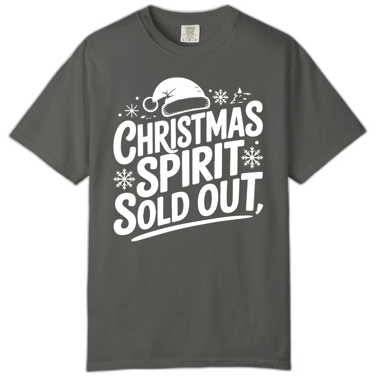 Christmas Spirit Sold Out Comfort Color in Pepper