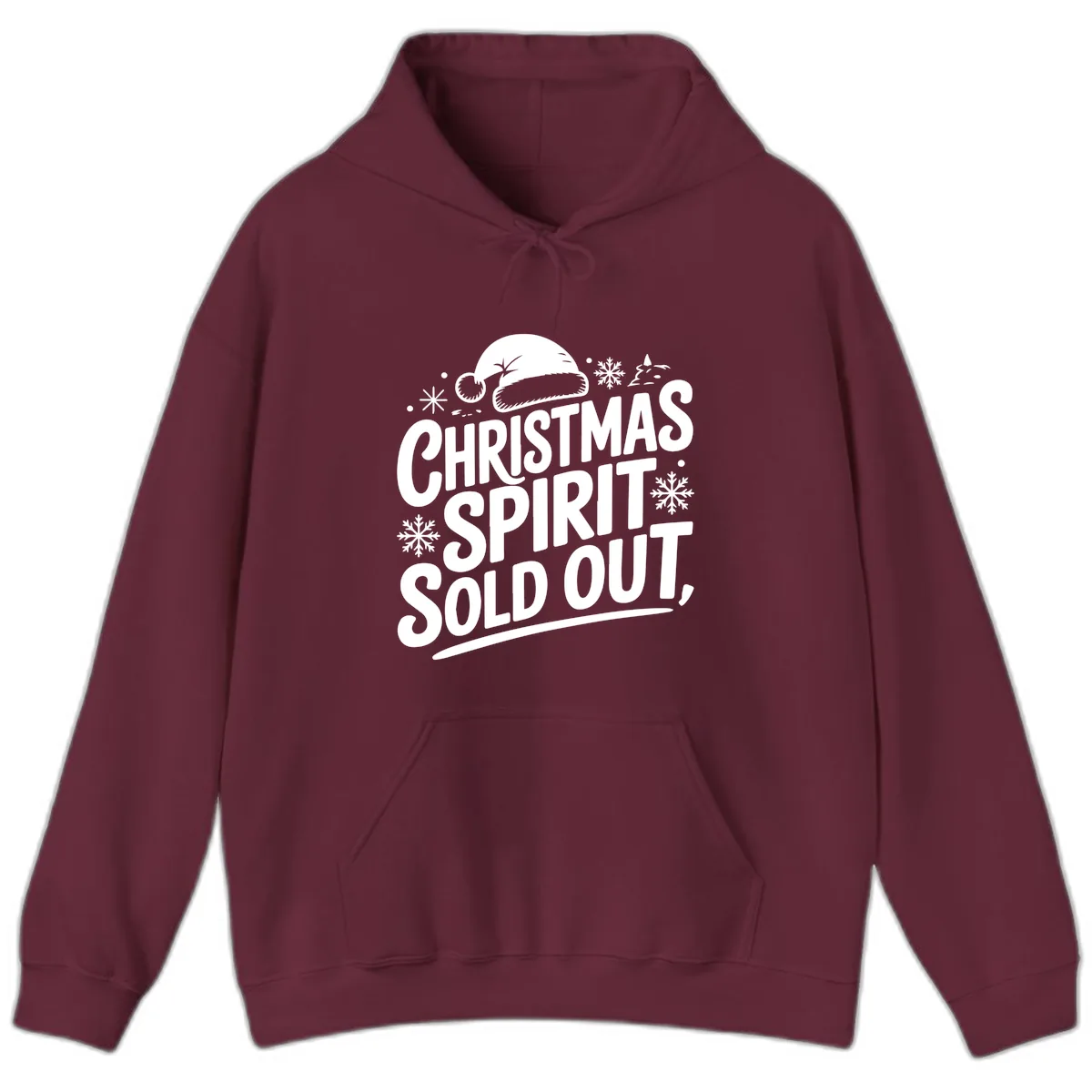 Christmas Spirit Sold Out Hoodie in Maroon
