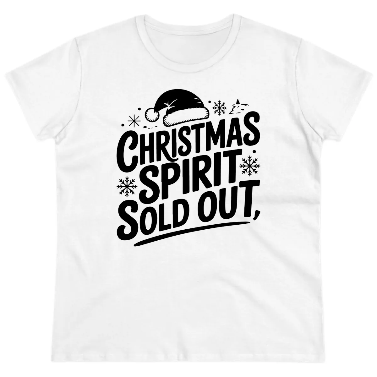 Christmas Spirit Sold Out Ladies Tee in White