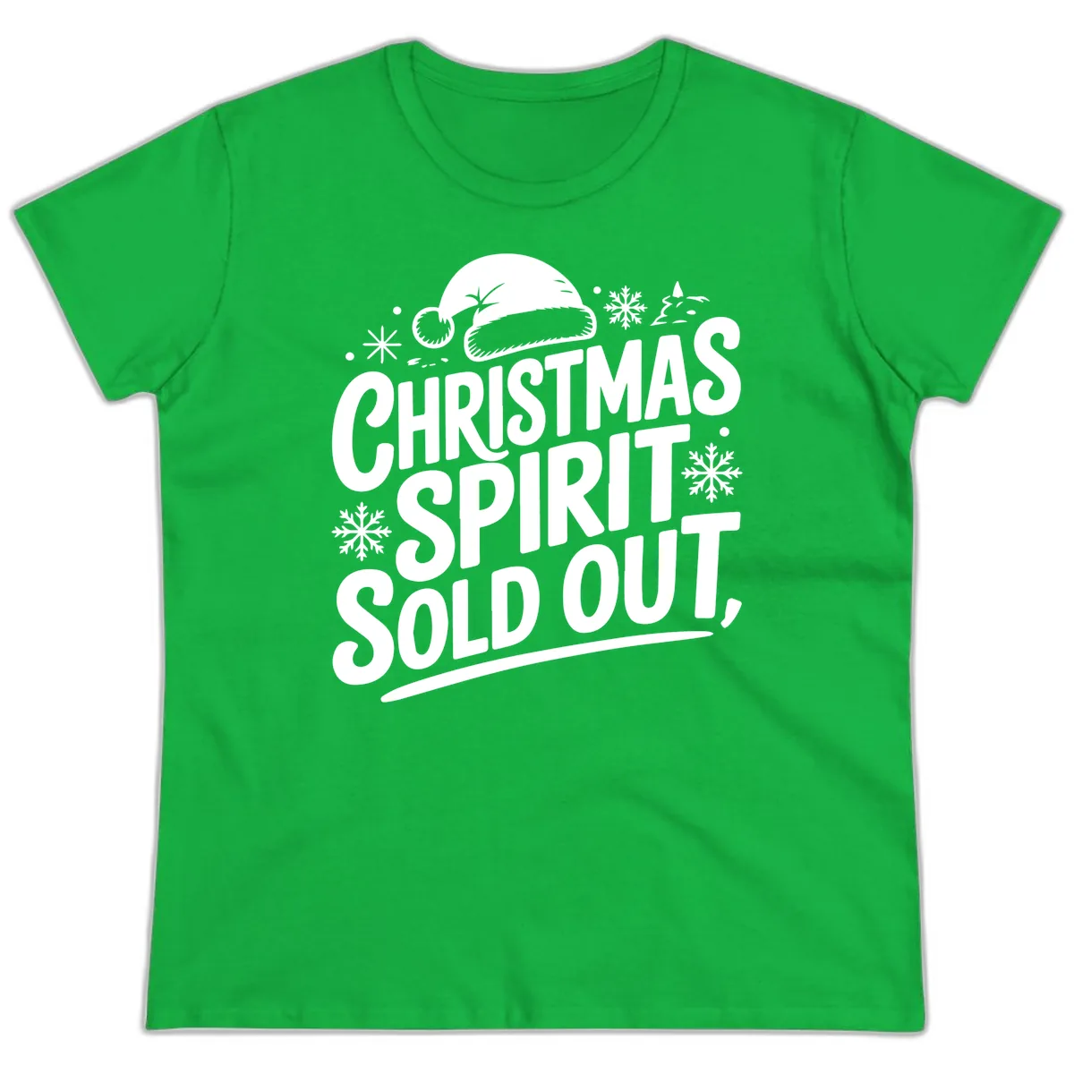 Christmas Spirit Sold Out Ladies Tee in Irish Green