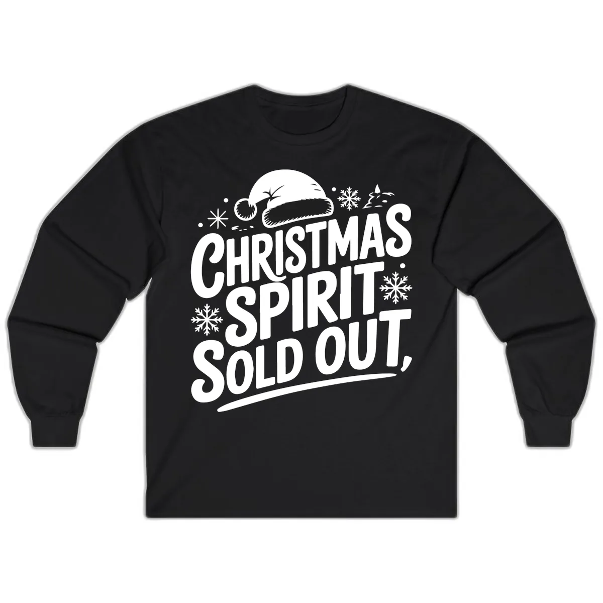 Christmas Spirit Sold Out Long Sleeve in Black