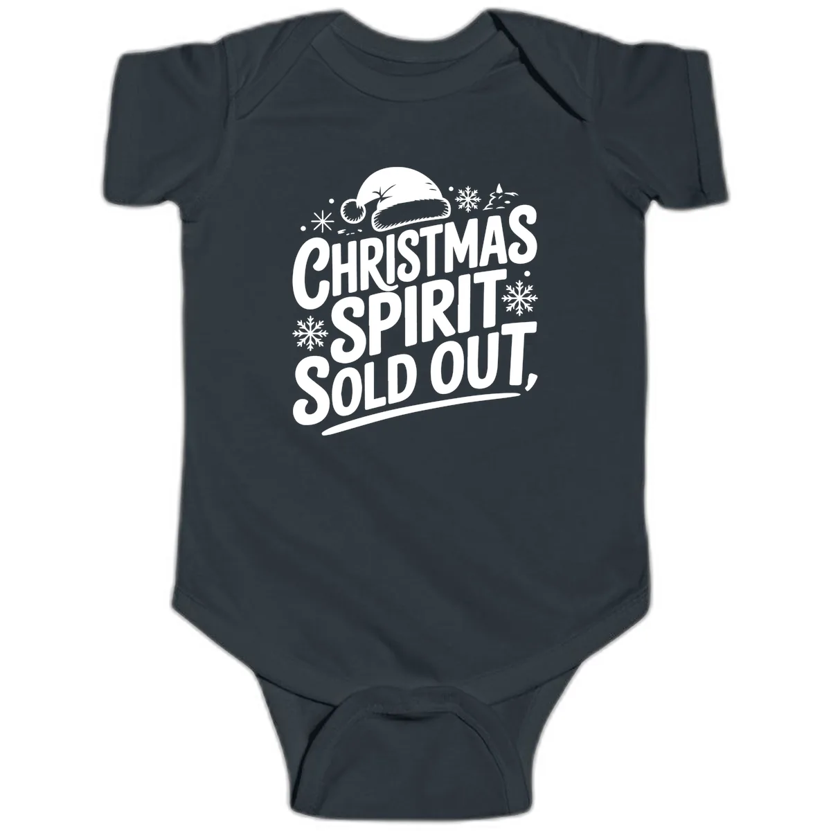 Christmas Spirit Sold Out Baby Onesie in Black