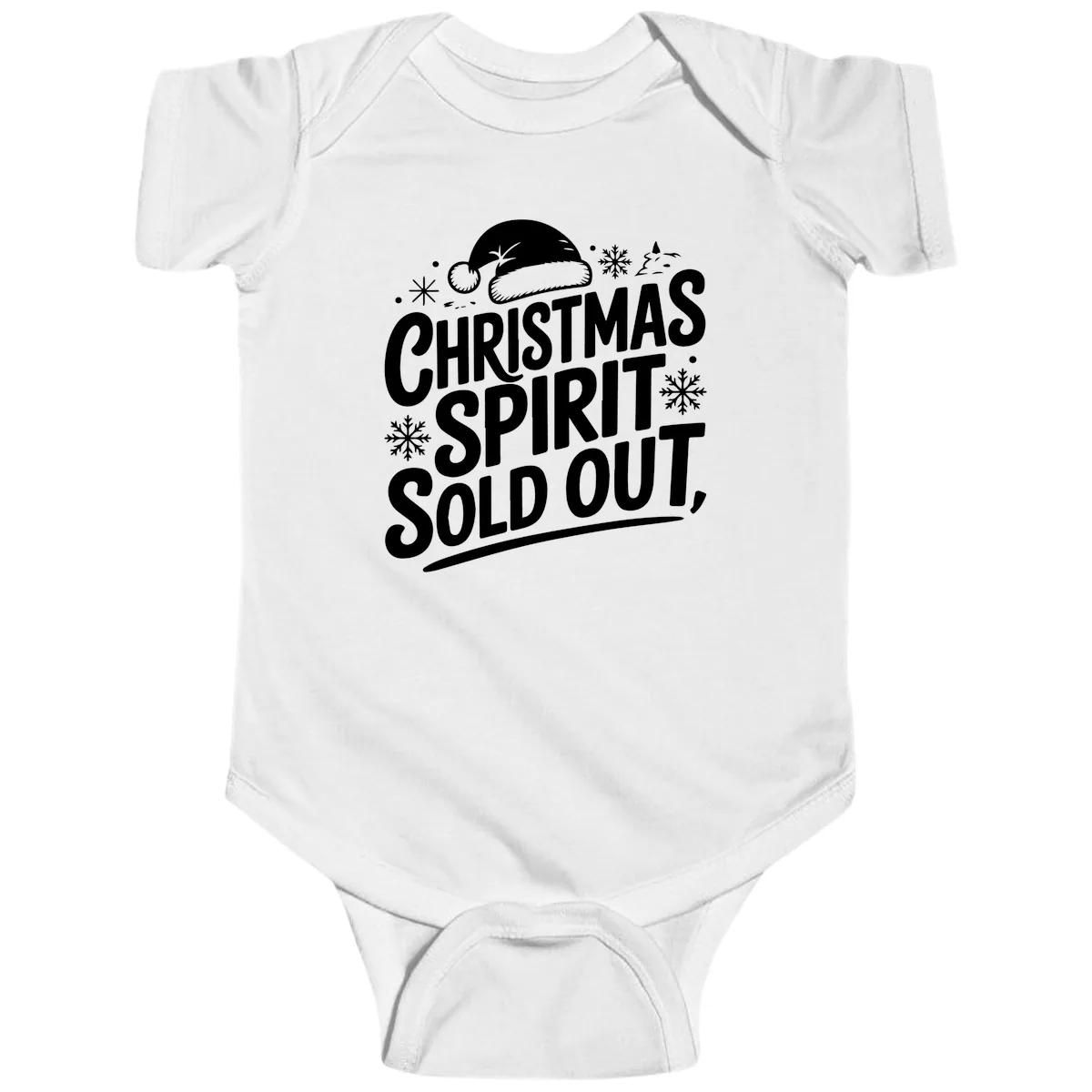 Christmas Spirit Sold Out Baby Onesie in White