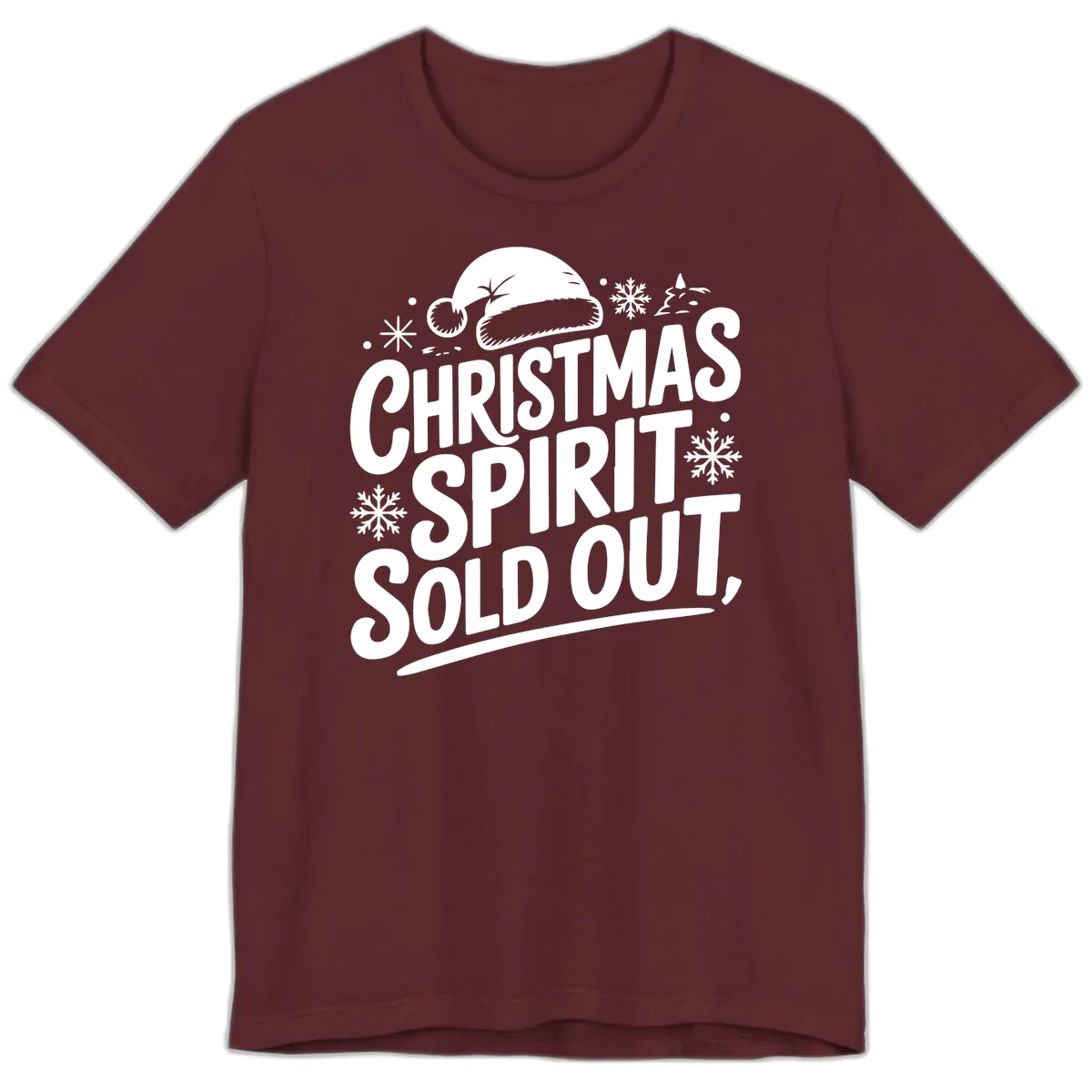 Christmas Spirit Sold Out Premium T-Shirt in Maroon